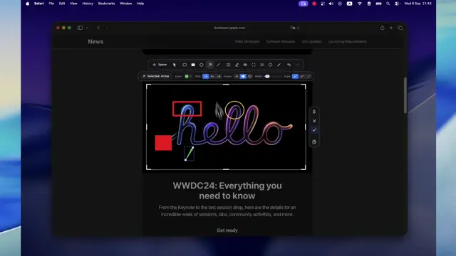 Capture a region, then annotate it without breaking your flow.